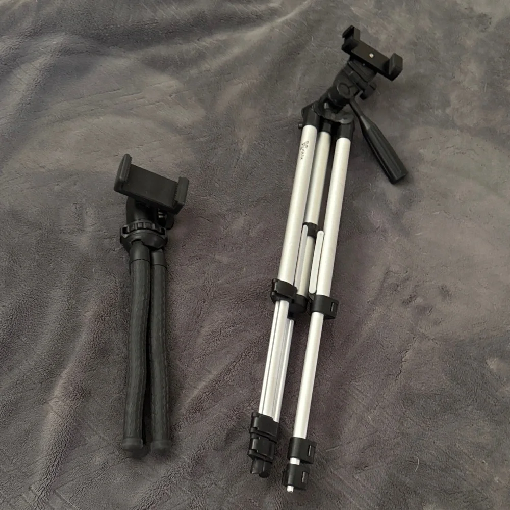 Bundle 2 Silver and Black Camera Tripod